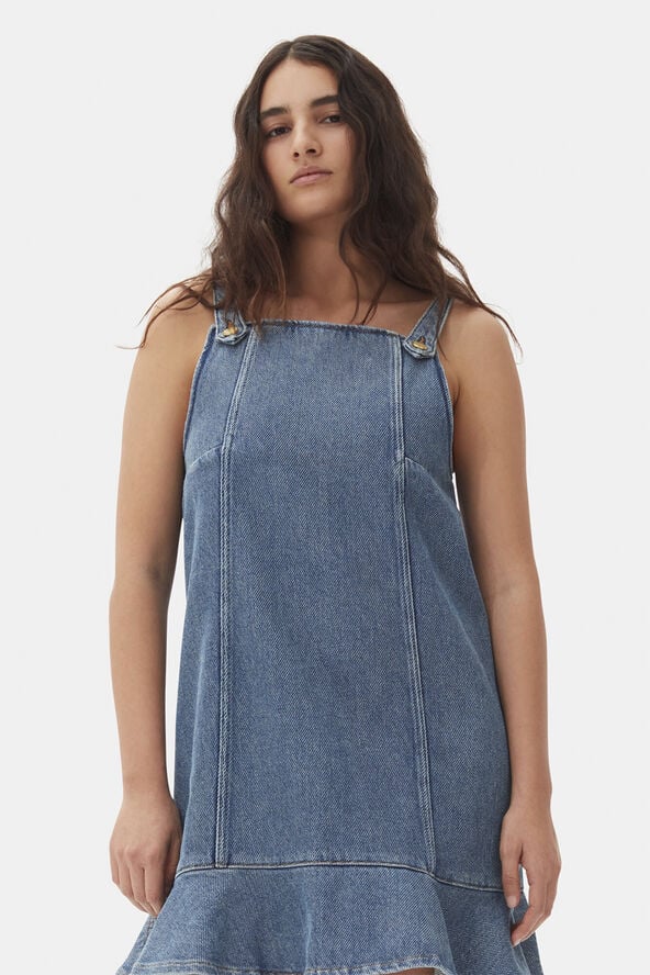 Ganni Heavy Denim Mini Dress Tint wash