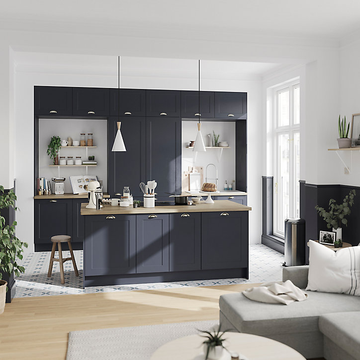 Côté de remplacement pour colonne électroménager Goodhome Artemisia bleu H. 219 cm x l. 57 cm x Ep. 18 mm