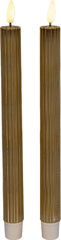 Anna's Collection - LED Dinerkaars - Goud - D 2,1 H 25 cm - 2 Stuks