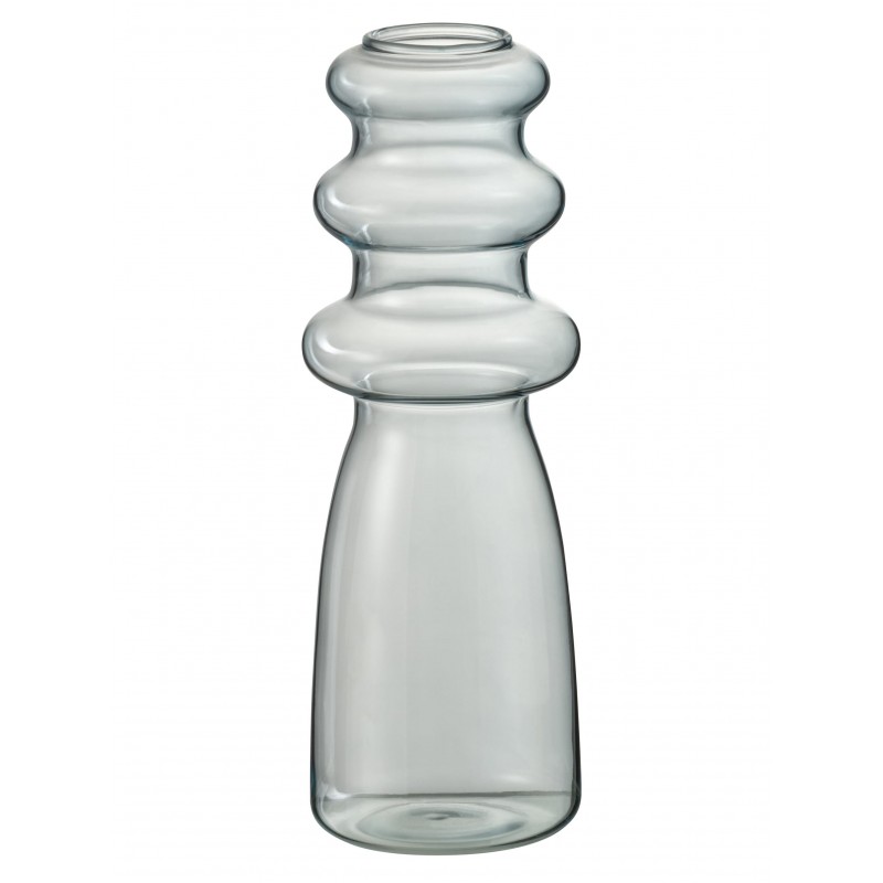Vase en verre bleu 7x7x21 cm