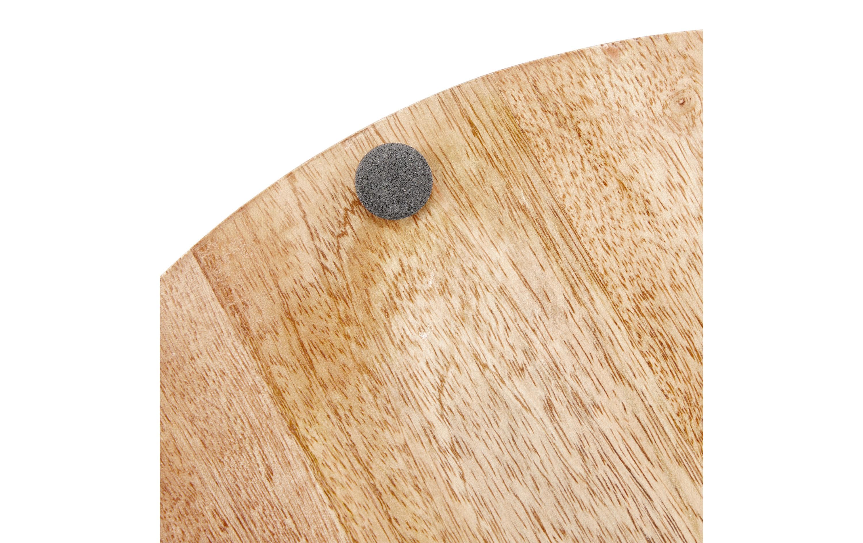 Serviertablett Mangoholz Natur, Schwarz, 35 cmTragetablett mit Griffen