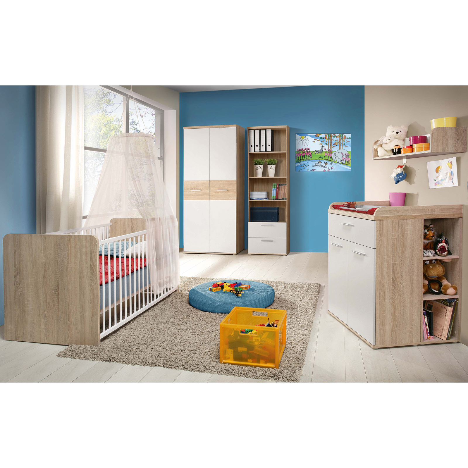 3-teiliges Babyzimmer-Set - Sonoma Eiche-weiß
