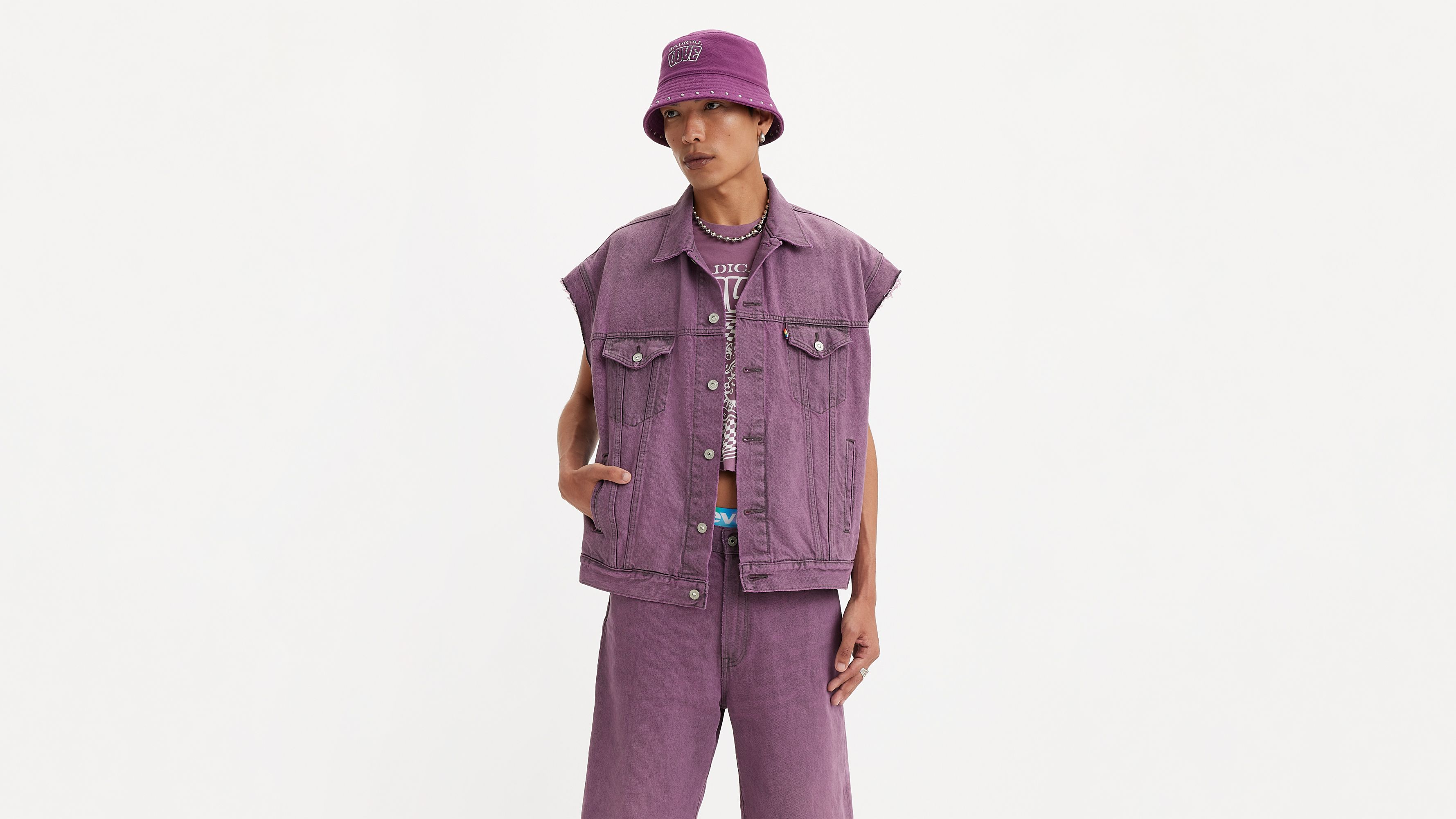 Trucker sans manches Liberation - Purple Worn In - Violet