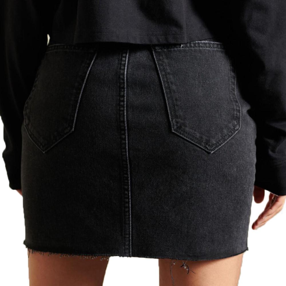 Superdry Jupe en Jean Noir Femme Superdry Mini Skirt