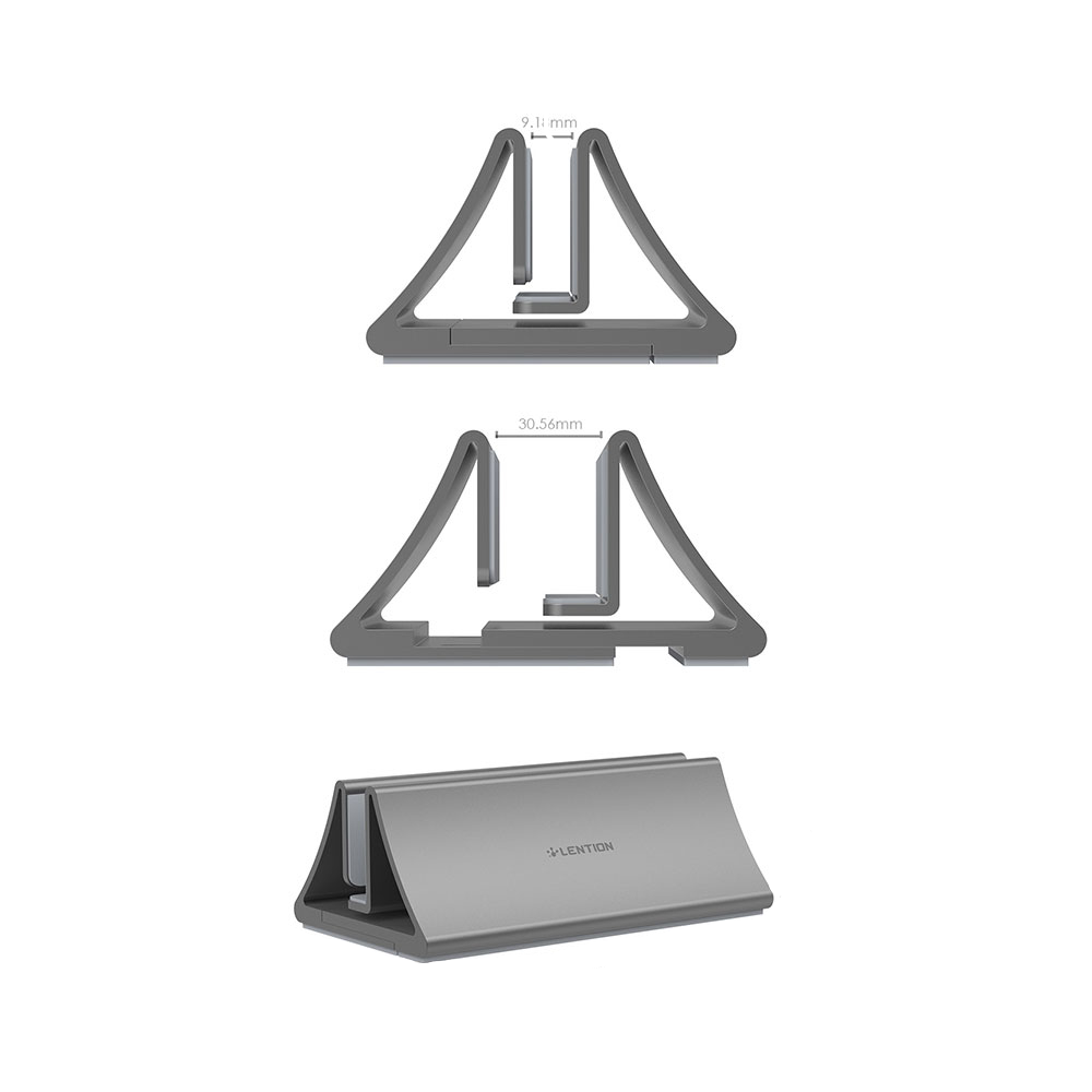 Aluminium Desktop Tisch Ständer Vertical Stand Macbook / Notebook - Space Grau