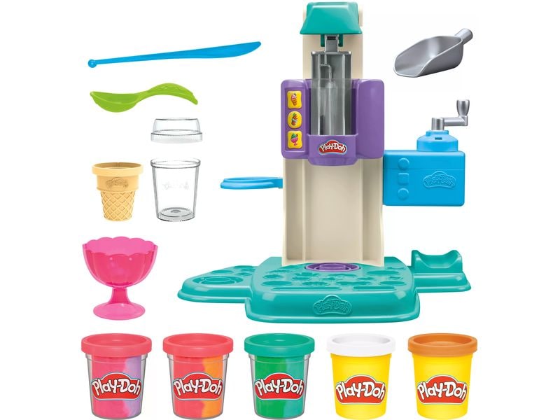 Play-Doh Knetspielzeug Regenbogen-Eismaschine Farbenfrohes Eismaschinen-Spielset