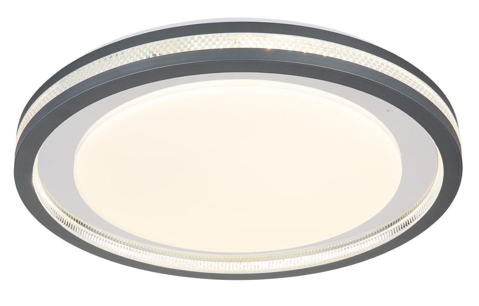 LED-Deckenleuchte - weiß-grau-opal - Kristalleffekt - Ø 47,8 cm