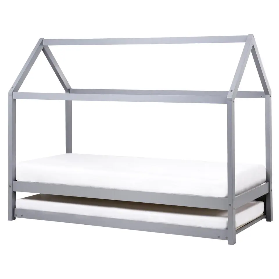CRILLON - Onderschuifbed - Grijs - 90 x 200 - Hout