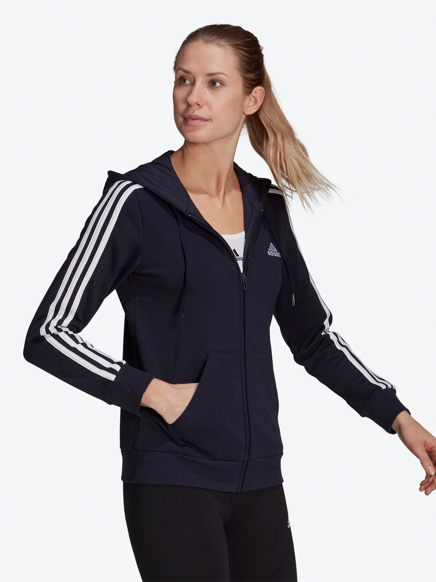 Fleece 3-Stripes Full Zip Hoodie