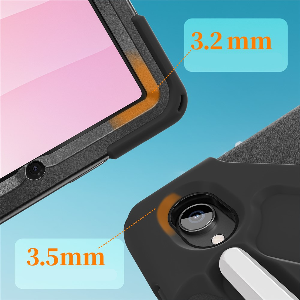 Samsung Galaxy Tab S11 Hybrid Outdoor Case Hülle mit Aufsteller und Handschlaufe - Schwarz