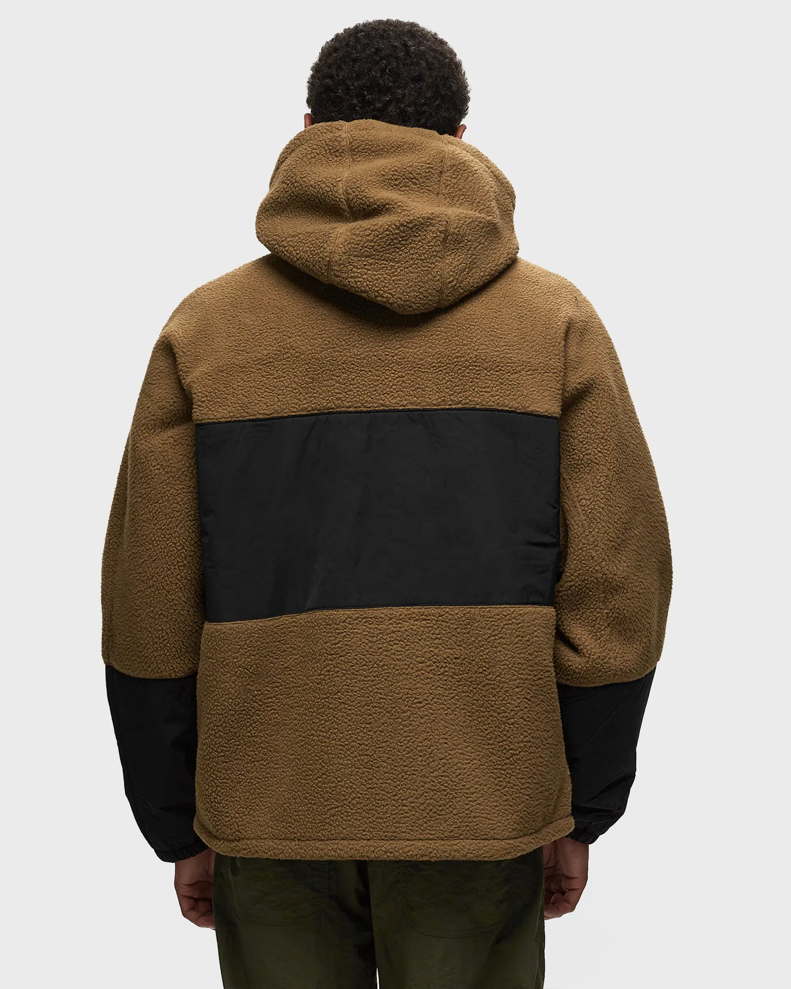 Maison Kitsune COLOR-BLOCK POLAR FLEECE BLOUSON WITH COLLEGE PATCH