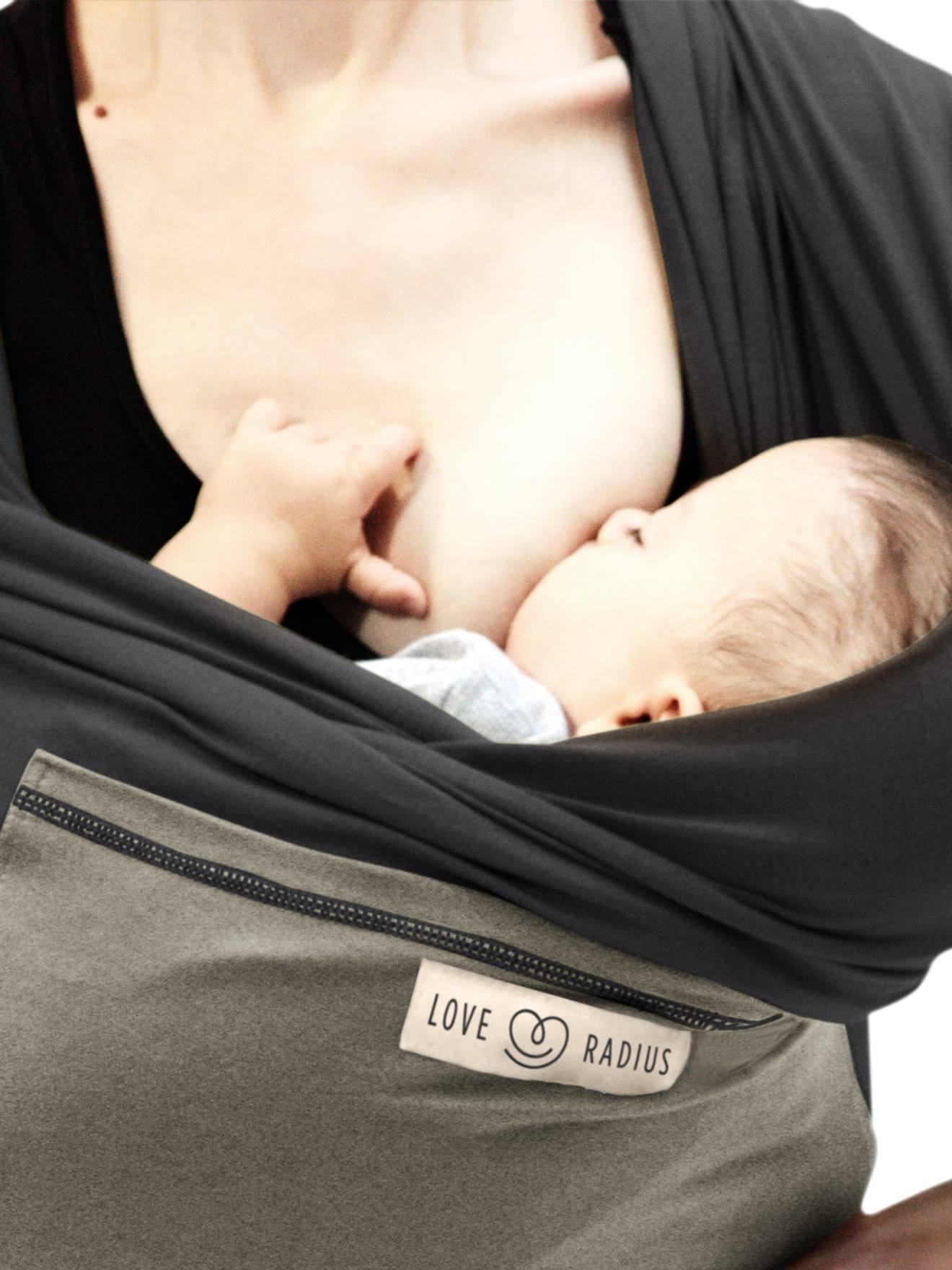 Porta-bebês L'originale LOVE RADIUS by JE PORTE MON BEBE liso cinza escuro