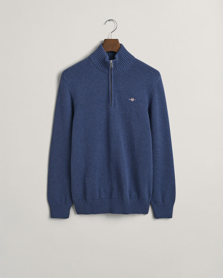 Gant CASUAL COTTON HALF ZIP Dark jeansblue melange