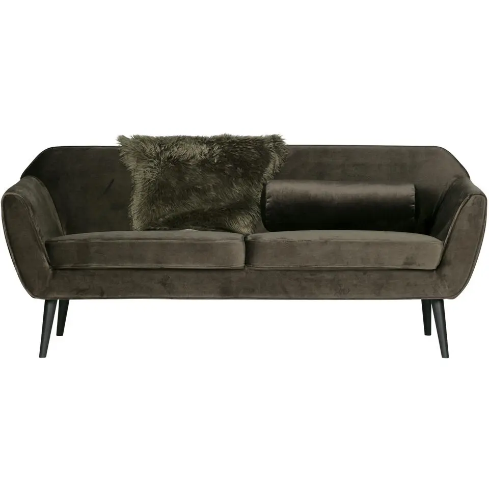 WOOOD Rocco 2-Zits Bank - Velvet - Warm Groen - 75x187x82