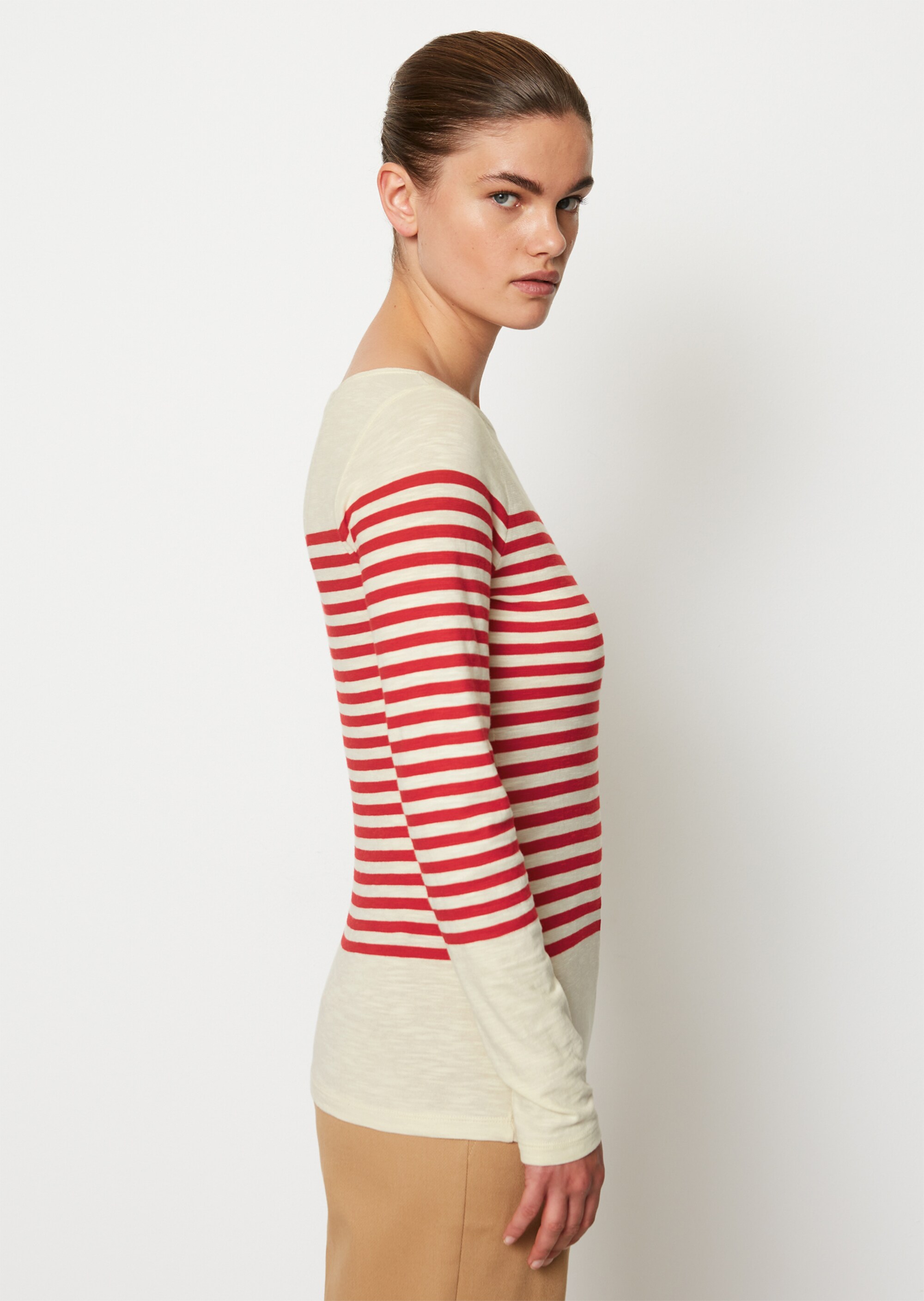 Ringel-Longsleeve regularaus Slubjersey