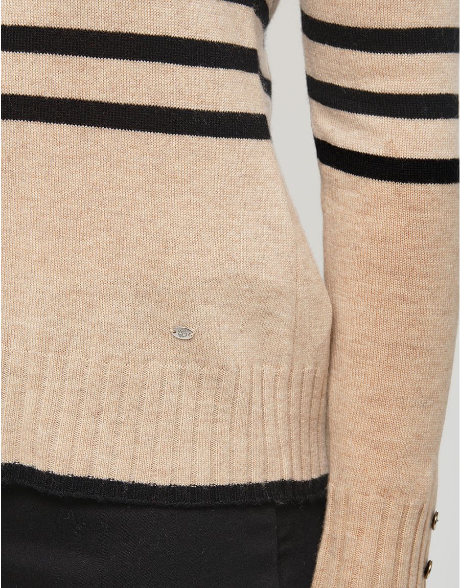 Pull rayé laine cachemire