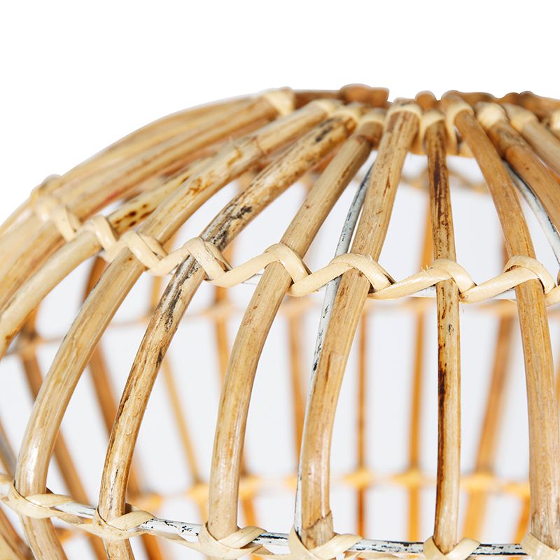 Landelijke vloerlamp tripod bamboe met wit - Canna Diamond