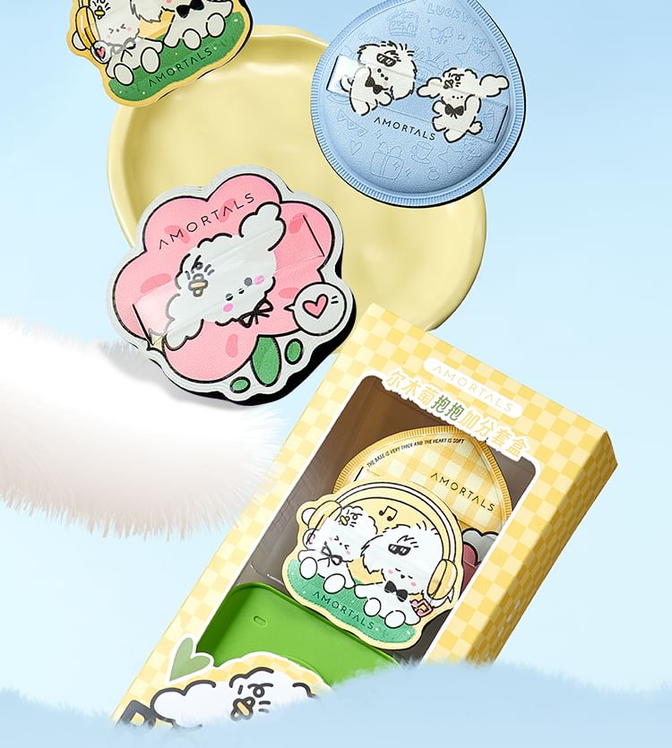 AMORTALS - Puppy Hug Poederdons Set met Etui - 2 Soorten