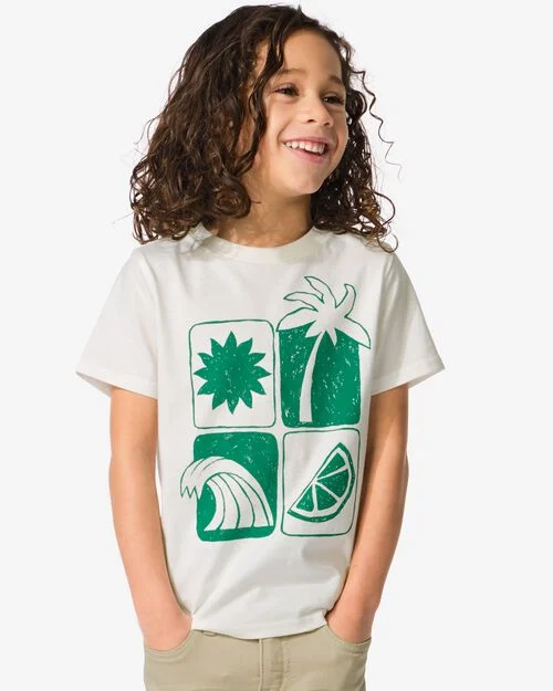 2 t-shirts enfant palmiers vert