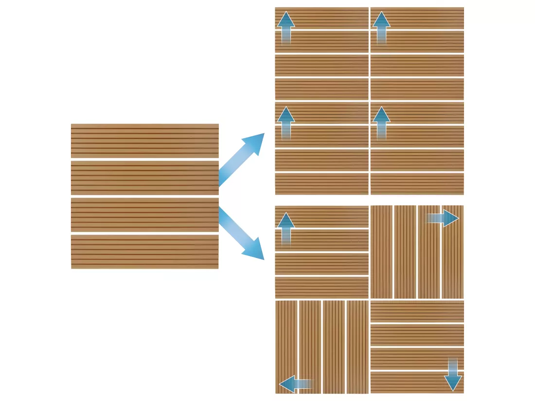 Carrelage terrasse dalles 30 x 30 cm 2 m² carrelage jardin aspect bois WPC teak