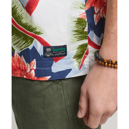 Superdry - CAMISA HAWAIANA DE MANGA CORTA Blanco