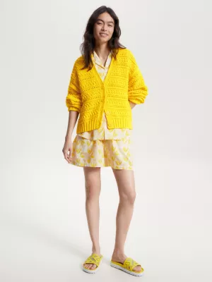 Cardigã Tommy Hilfiger x Vacation em crochê com decote em V