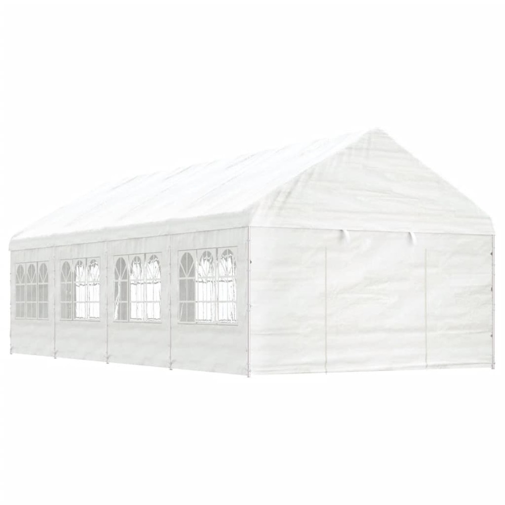Belvédère avec toit blanc 8,92x4,08x3,22 m polyéthylène