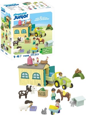 Playmobil 71691 1.2.3: Økologisk Markedsbod & Gaffeltruck Byggesett