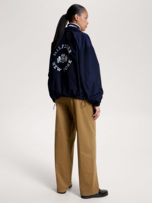 Jaqueta Varsity com Logo nas Costas
