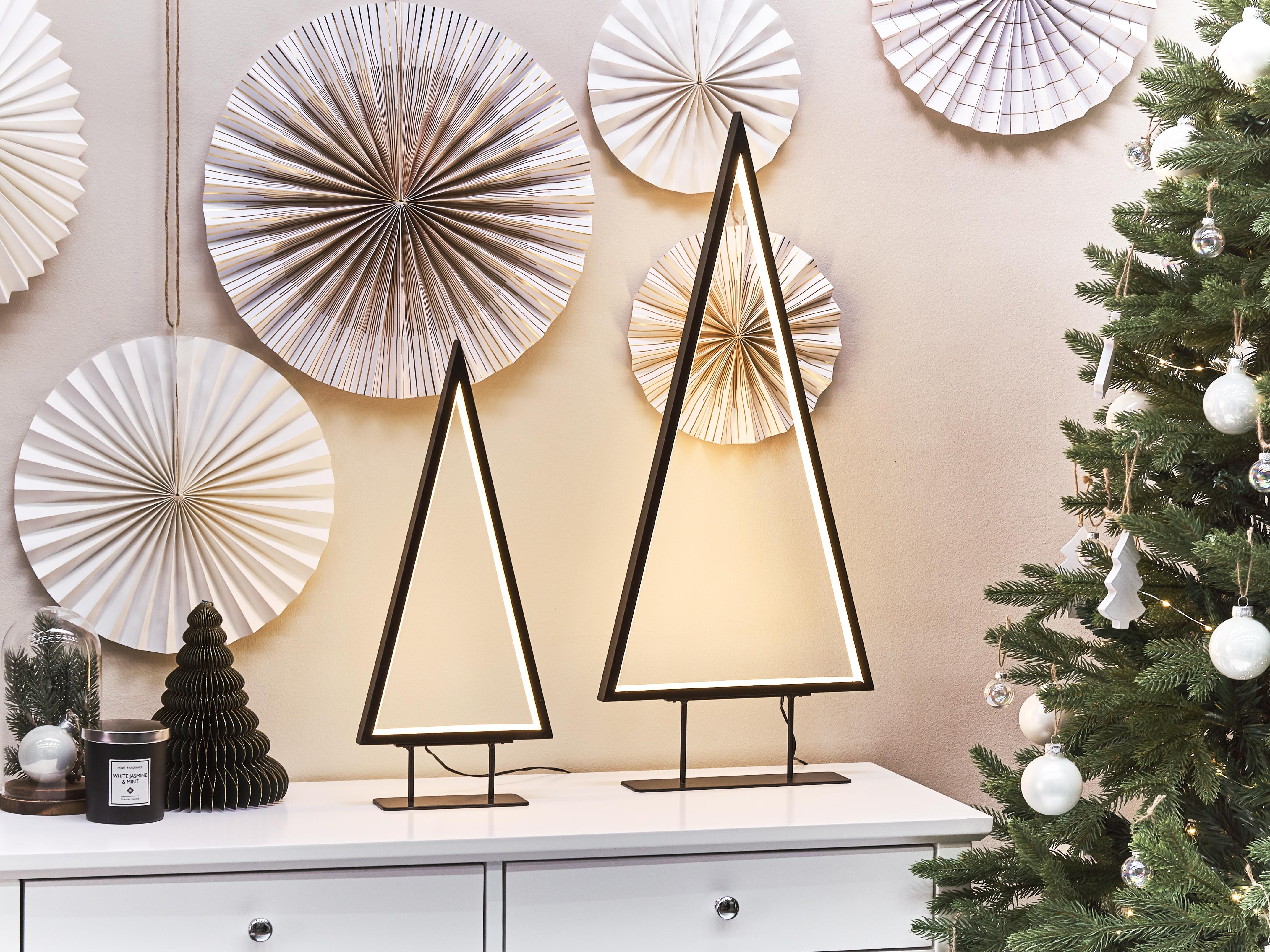 Kerstdecoratie LED LOPPI Kerstboom 47/69 cm Zwart