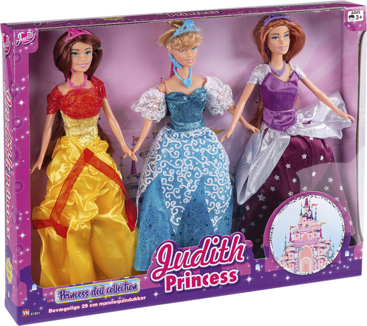 JUDITH JUDITH 3xLUX PRINSESSER Lyserød & multi