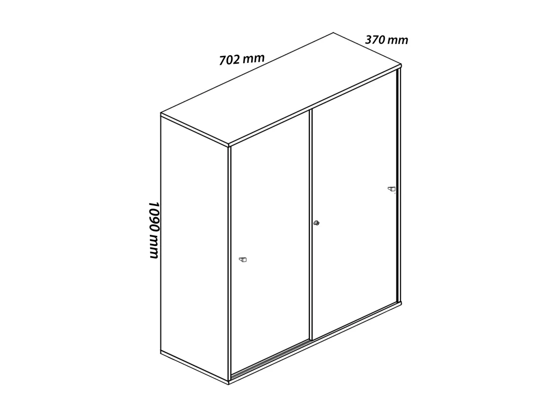 Armoire de bureau portes coulissantes Lona 3x