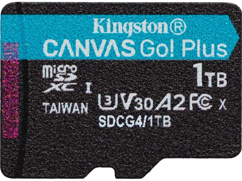 Kingston microSDXC-Karte Canvas Go! Plus 1000 GB SD-Karte UHS-I U3, 200 MB/s / 160 MB/s, ‎Klasse 10