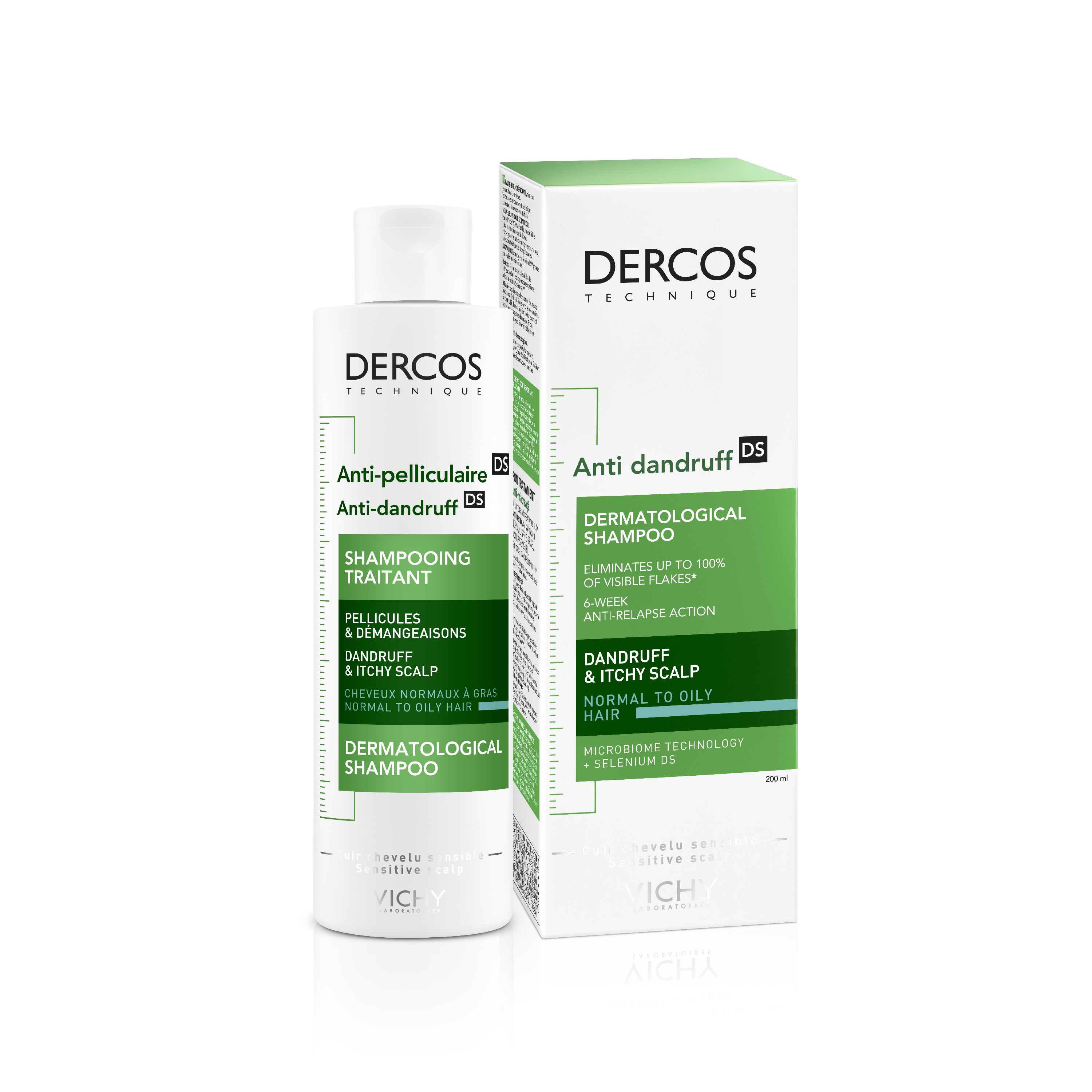 Vichy Dercos Anti Schuppen Shampoo fettiges Haar deutsch/italienisch 200 ml