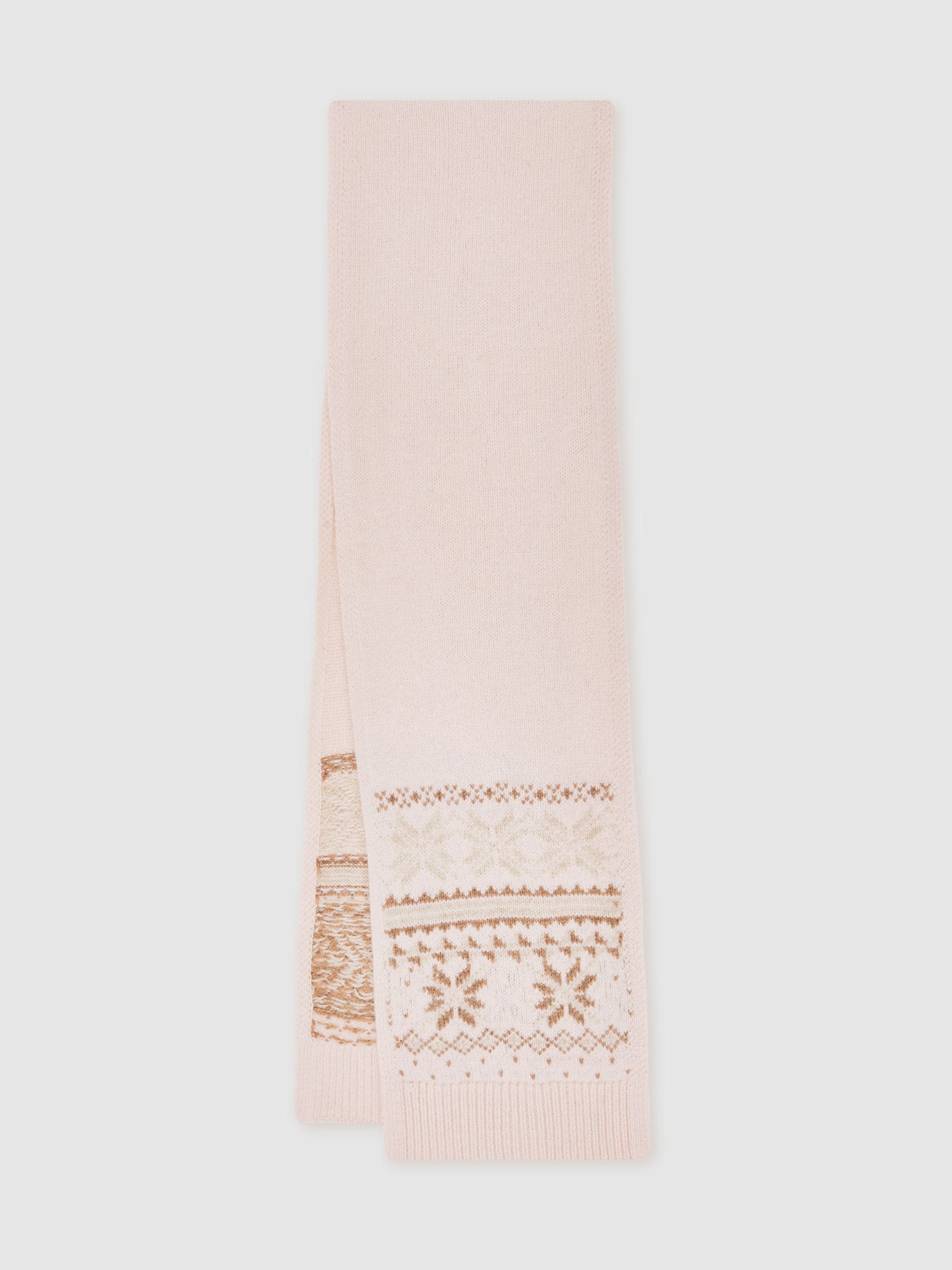 Reiss Farah Fair Isle Hat And Scarves Set With Wool