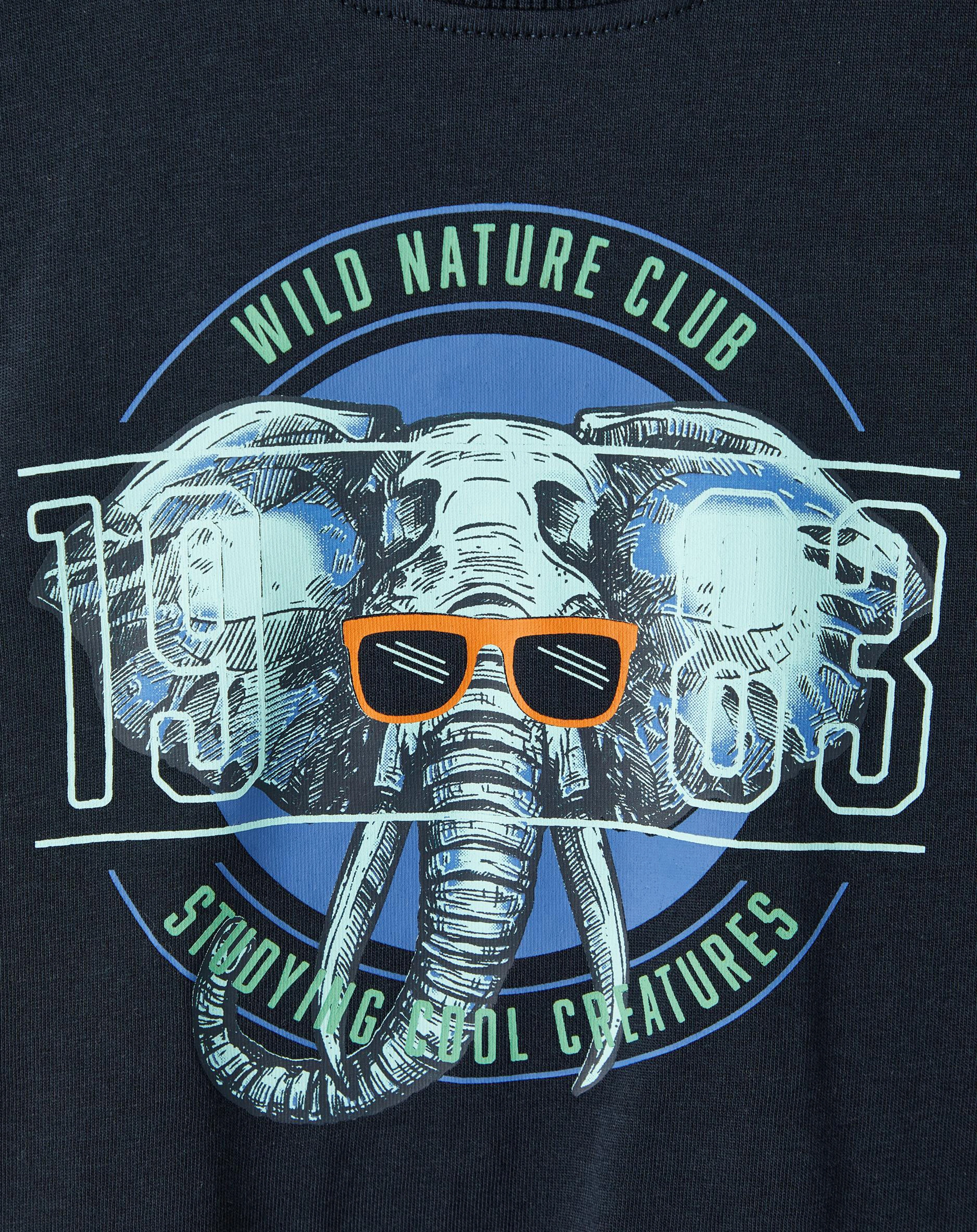 T-Shirt NMMBERT - WILD NATURE in dark sapphire