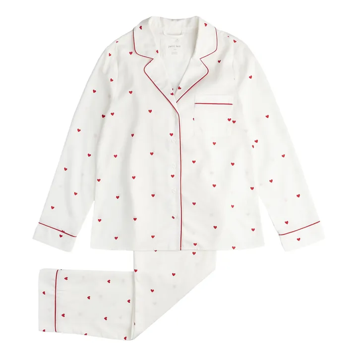 Petit Lem Pyjama Popeline Cœur | Blanc