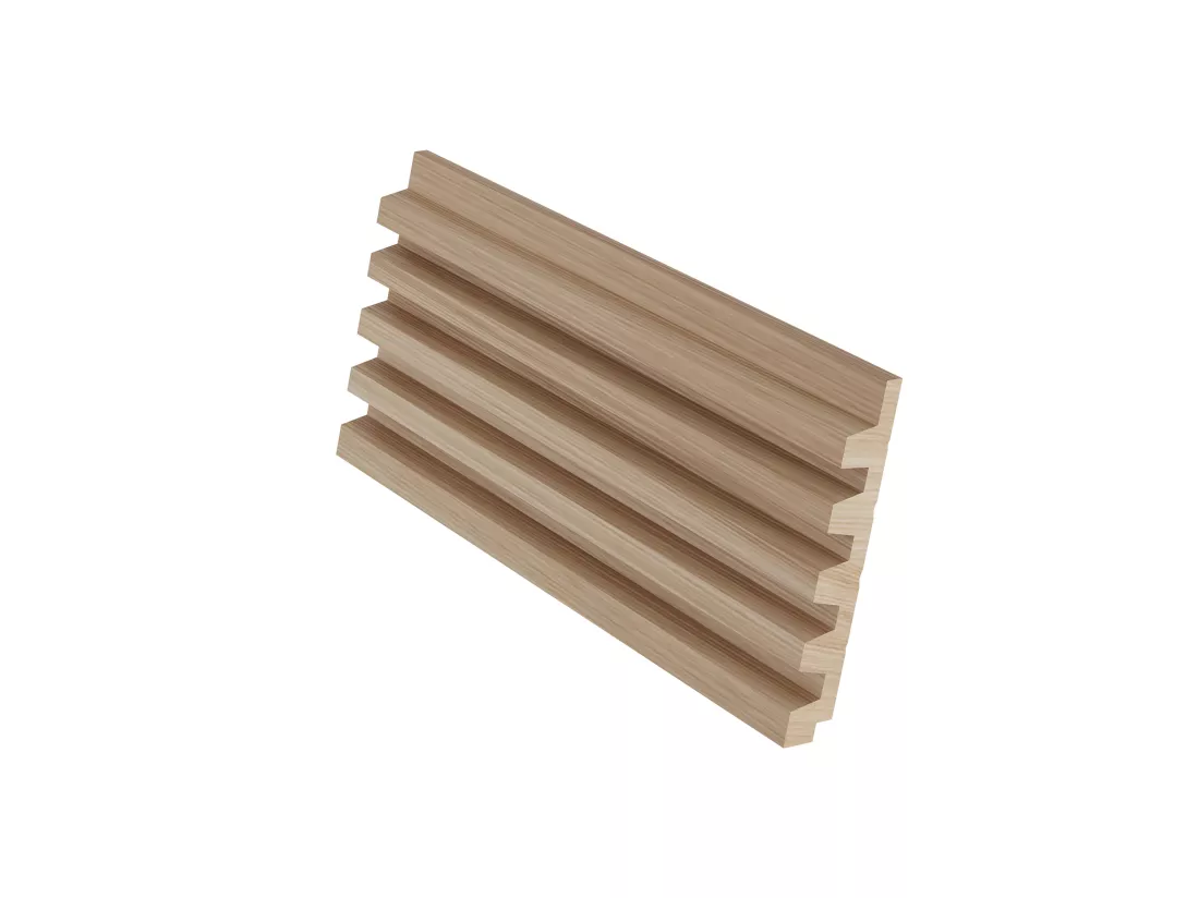 Panneau mural 3D - Pack de 3,71 m² - Coloris bois naturel clair - Lot de 8 pièces - TATIANA