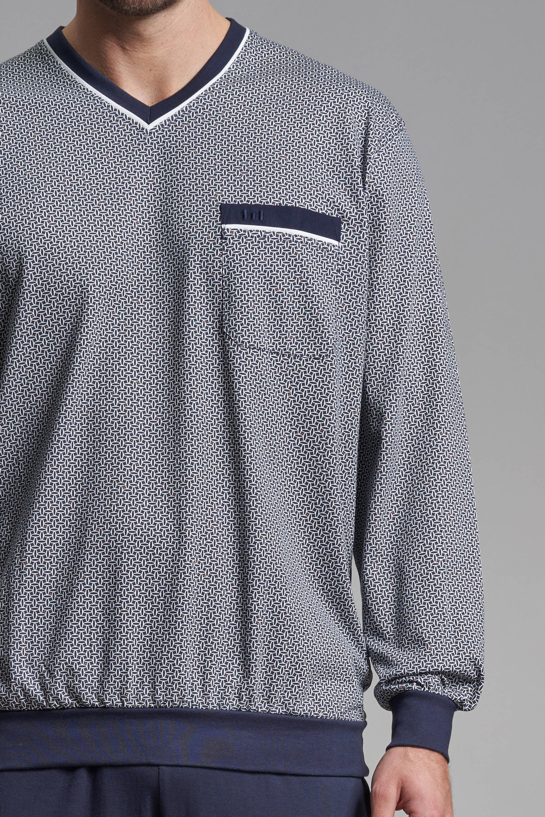 Götzburg pyjama donkerblauw/wit