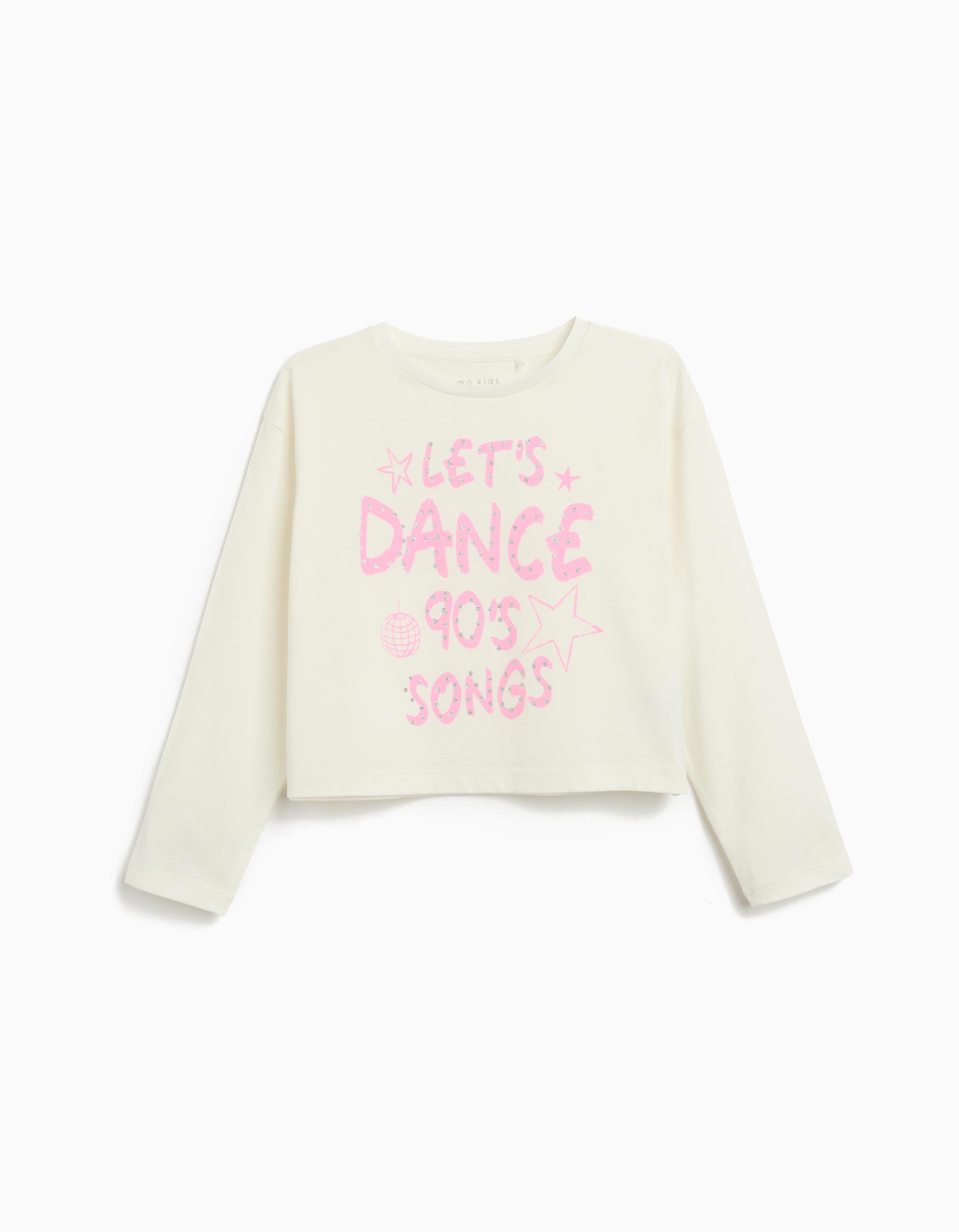 T-shirt de Manga Comprida, Menina, Branco