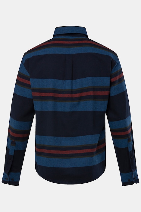 Men+ Streifen-Flanellhemd, Langarm, Kentkragen, Modern Fit, bis 8 XL