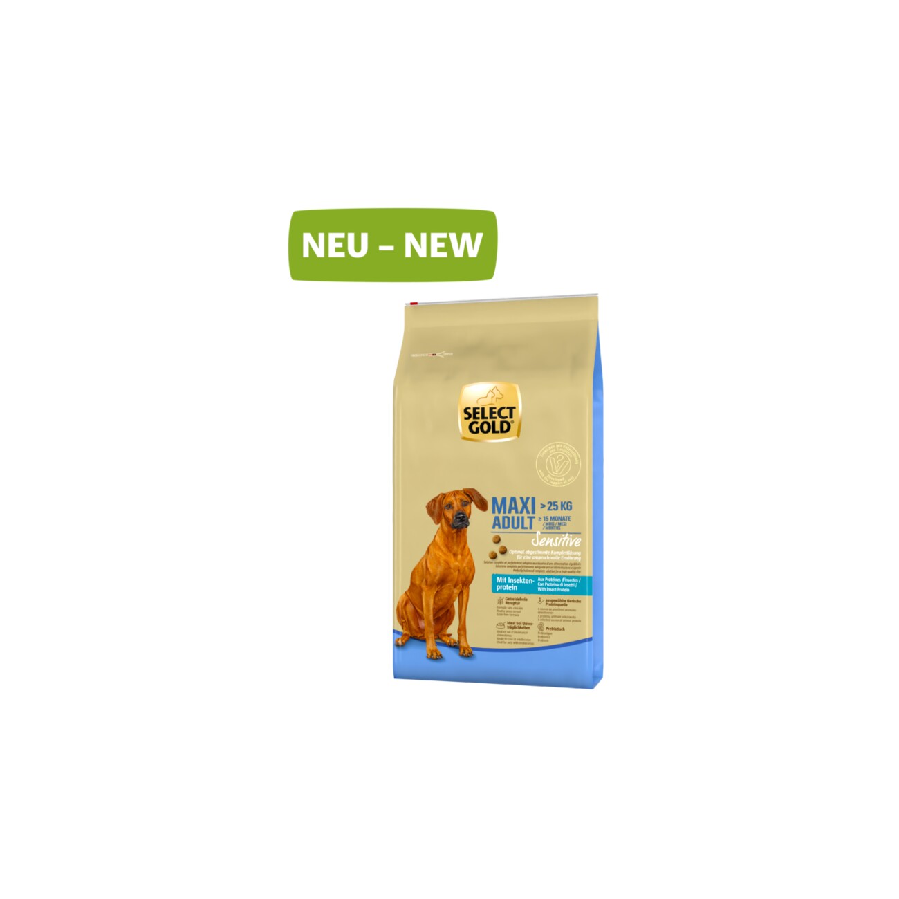 SELECT GOLD Sensitive Maxi Adult Insekt 12 kg 12 kg