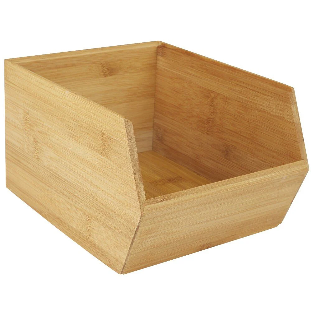 Étagère superposable en bambou marron
