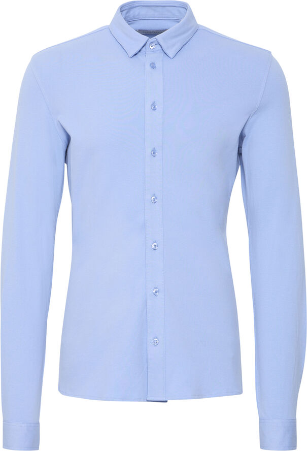 Casual Friday CFARTHUR LS BU jersey piquet shirt Bel air blue