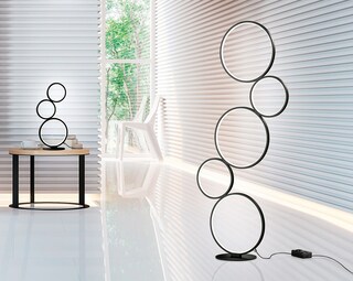 TRIO LED Stehlampe RONDO 115 cm schwarz