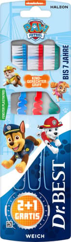Dr.BEST Zahnbürste Paw Patrol bis 7 Jahre weich 2+1