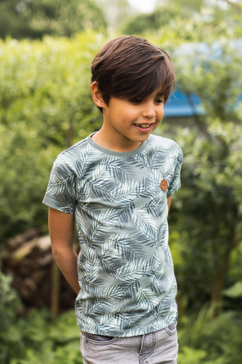 Koko Noko T-shirt met all over print groen/lichtgroen