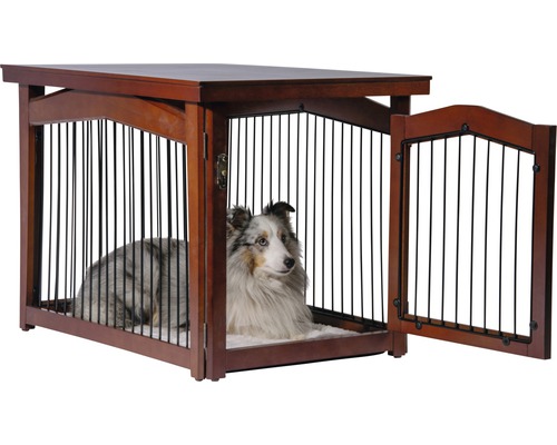 Opvouwbare dierenbox met tafelblad, 82,5x57x59 cm, bruin