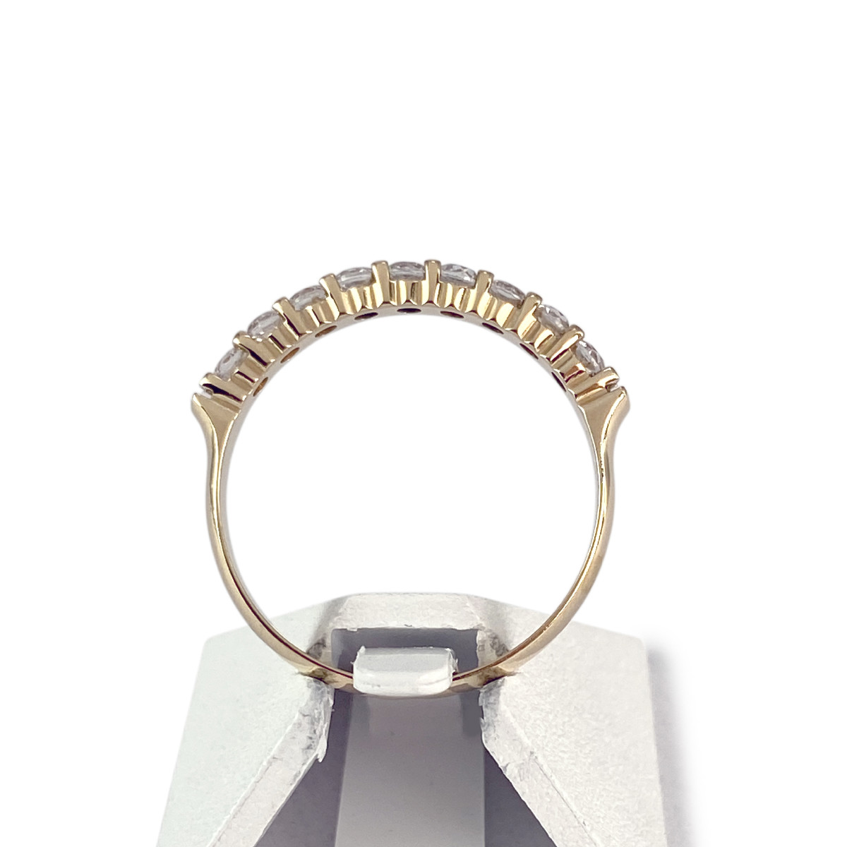 Bague d'occasion or 750 jaune oxydes de zirconium synthétiques