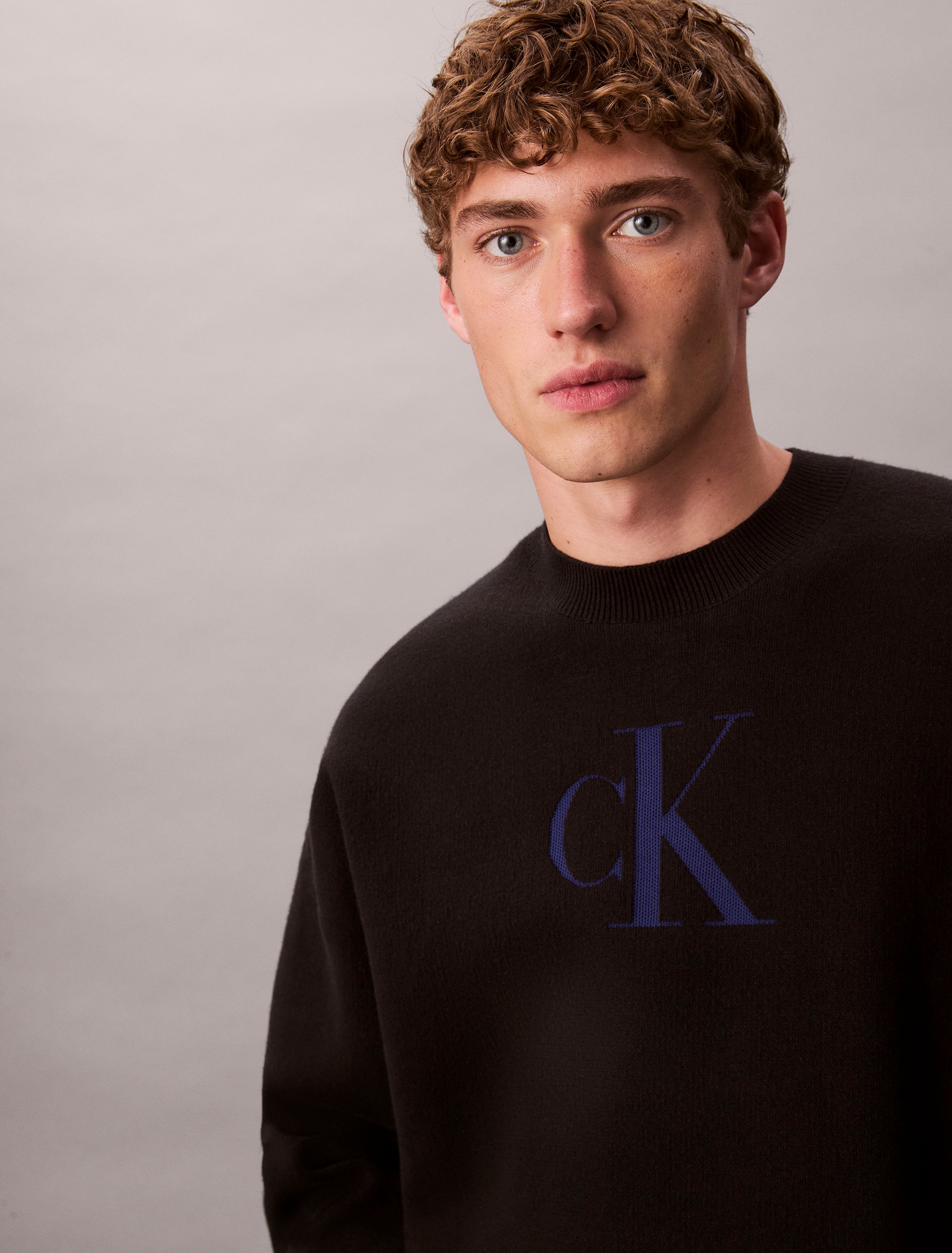 Calvin Klein Jeans Rundhalspullover »LS CTTN CASHMERE 3D LOGO CRWNK S« Mit Rundhalsausschnitt, regular fit